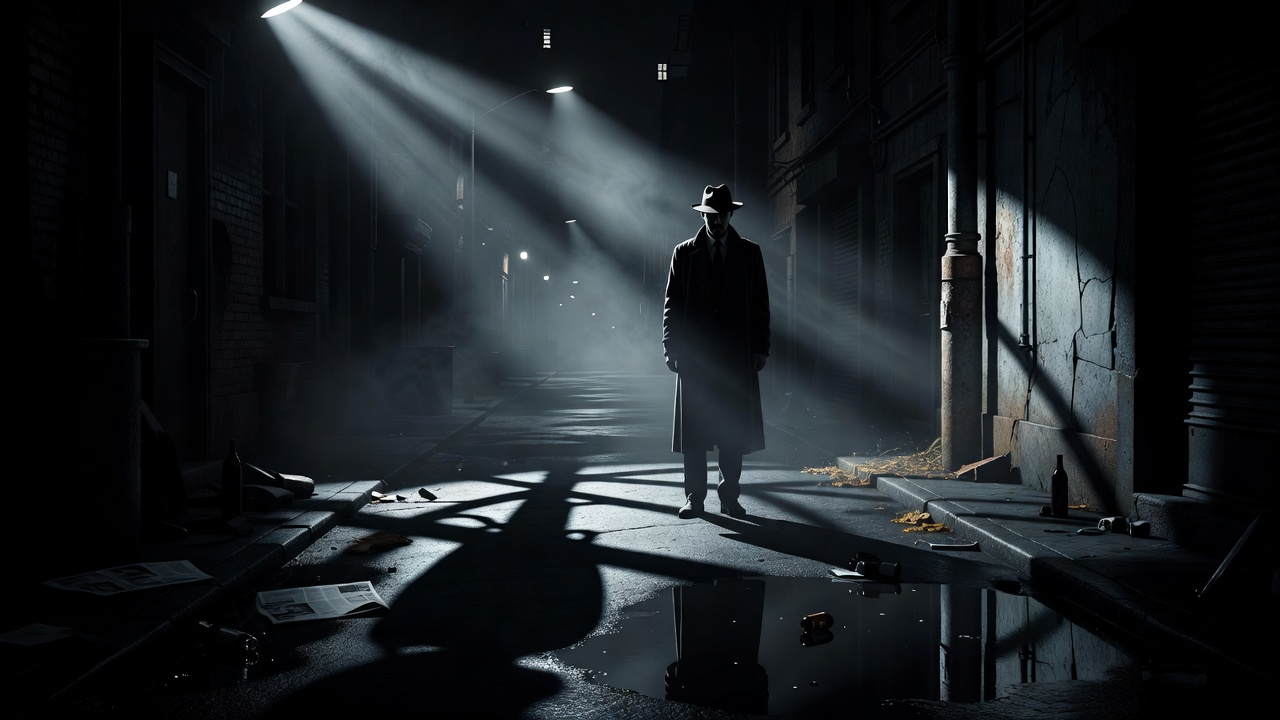 Dramatic High-Contrast Lighting Scene in Neo-Noir Analysis Article