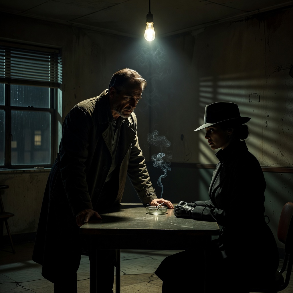 Dramatic Lighting Scene in Neo-Noir Film Analysis